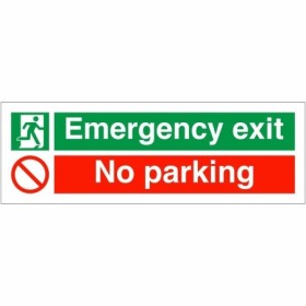 Emergency exit no parking safety sign