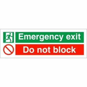 Emergency exit do not block safety sign