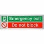 Brushed aluminium emergency exit do not block safety sign.