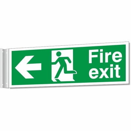 Fire Exit Arrow Left Corridor Sign with left arrow and running man symbol