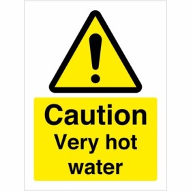 Caution very hot water warning safety sign