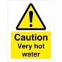 Caution very hot water warning safety sign