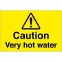 Caution very hot water temperature warning sign