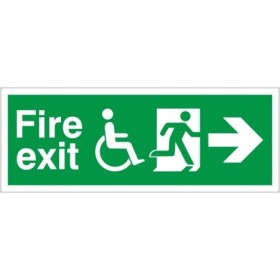 Refuge Fire Exit Right emergency safety sign