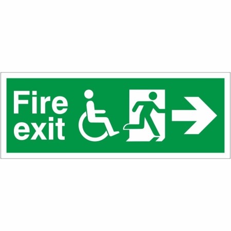 Refuge Fire Exit Right emergency safety sign