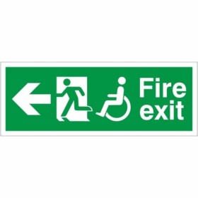 Refuge Fire Exit Left emergency safety sign