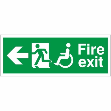 Refuge Fire Exit Left emergency safety sign