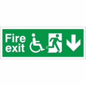 Refuge Fire Exit Down emergency safety sign