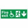 Refuge Fire Exit Down emergency safety sign