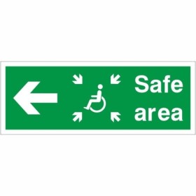 Safe Area Left Refuge emergency safety sign