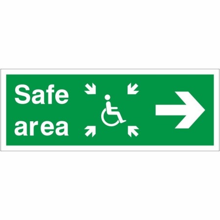 Safe Area Right Refuge emergency safety sign