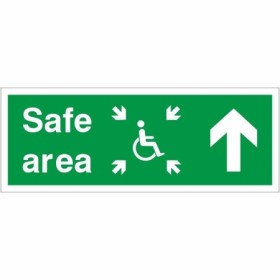 Safe Area Up Refuge emergency safety sign