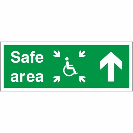 Safe Area Up Refuge emergency safety sign