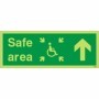  Glow in the dark safe area upward direction refuge sign