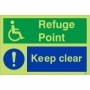  Photoluminescent refuge point keep clear sign with wheelchair access symbol