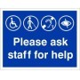 Please Ask Staff For Help Refuge safety sign