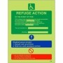  Glow in the dark refuge fire action notice for assisted evacuation points