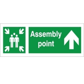 Assembly Point Arrow Up emergency evacuation sign with upward arrow