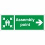 Assembly Point Arrow Right emergency evacuation safety sign