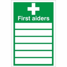 First Aiders workplace first aid sign