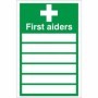 First Aiders workplace first aid sign