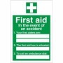 In The Event Of An Accident first aid safety sign