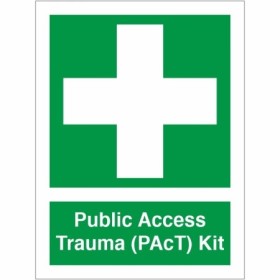 Public Access Trauma PAcT Kit first aid sign