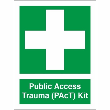 Public Access Trauma PAcT Kit first aid sign