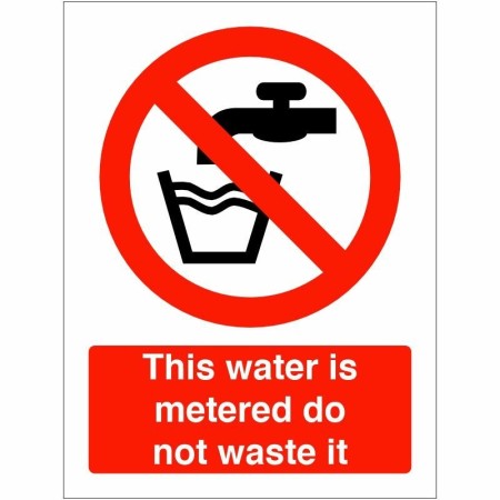 This Water Is Metered Do Not Waste It prohibition sign