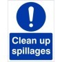 Clean Up Spillages mandatory safety sign