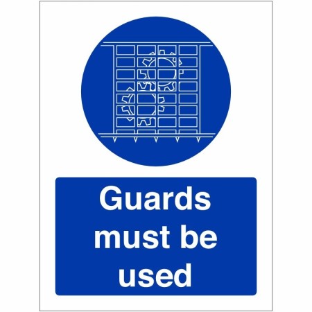 Guards Must Be Used mandatory machinery safety sign
