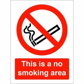 This is a no smoking area prohibition safety sign