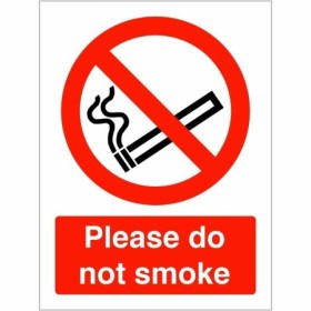 Please do not smoke prohibition safety sign