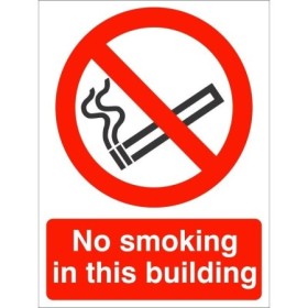 No Smoking In This Building prohibition sign