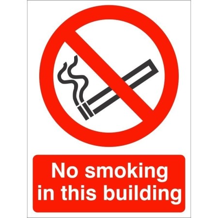 No Smoking In This Building prohibition sign