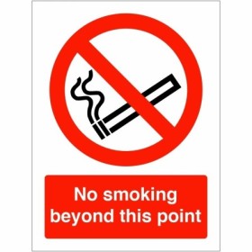 No Smoking Beyond This Point prohibition sign