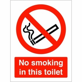 No Smoking In This Toilet prohibition sign