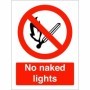 No Naked Light prohibition safety sign