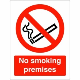 No smoking premises prohibition sign