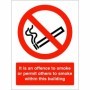 It Is An Offence To Smoke Or Permit Others To Smoke In This Building prohibition safety sign