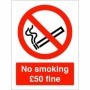 No smoking £50 fine prohibition safety sign