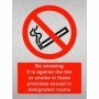 No Smoking It Is Against The Law To Smoke In These Premises Except In Designated Rooms Sign | Safety Signs UK