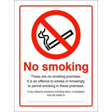 No smoking these are no smoking premises safety sign