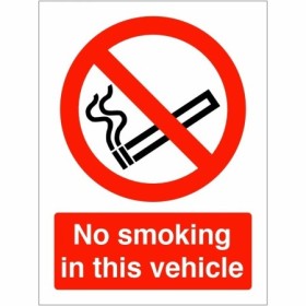 No Smoking In This Vehicle prohibition sign