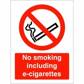 No smoking including e-cigarettes prohibition sign