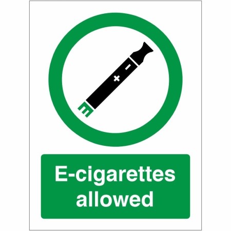E-cigarettes allowed safety sign