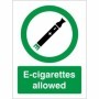 E-cigarettes allowed safety sign