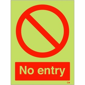 Glow in the dark no entry safety sign
