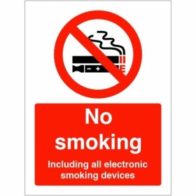 No smoking including all electronic smoking devices prohibition sign