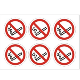 No smoking prohibition labels sheet